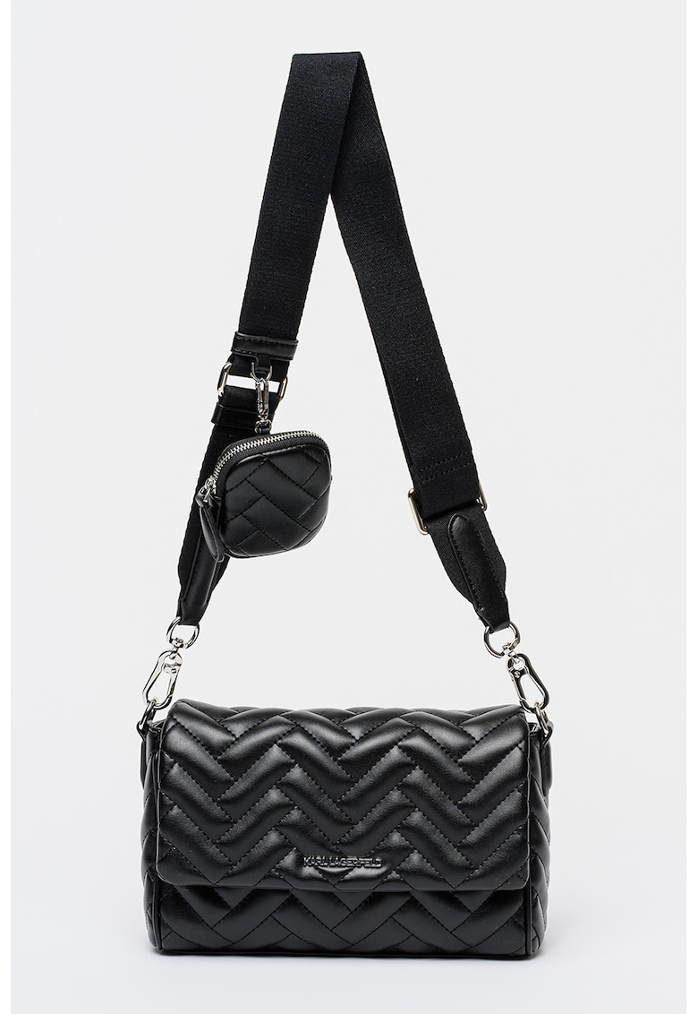 Geanta crossbody cu aspect matlasat Brick - Negru