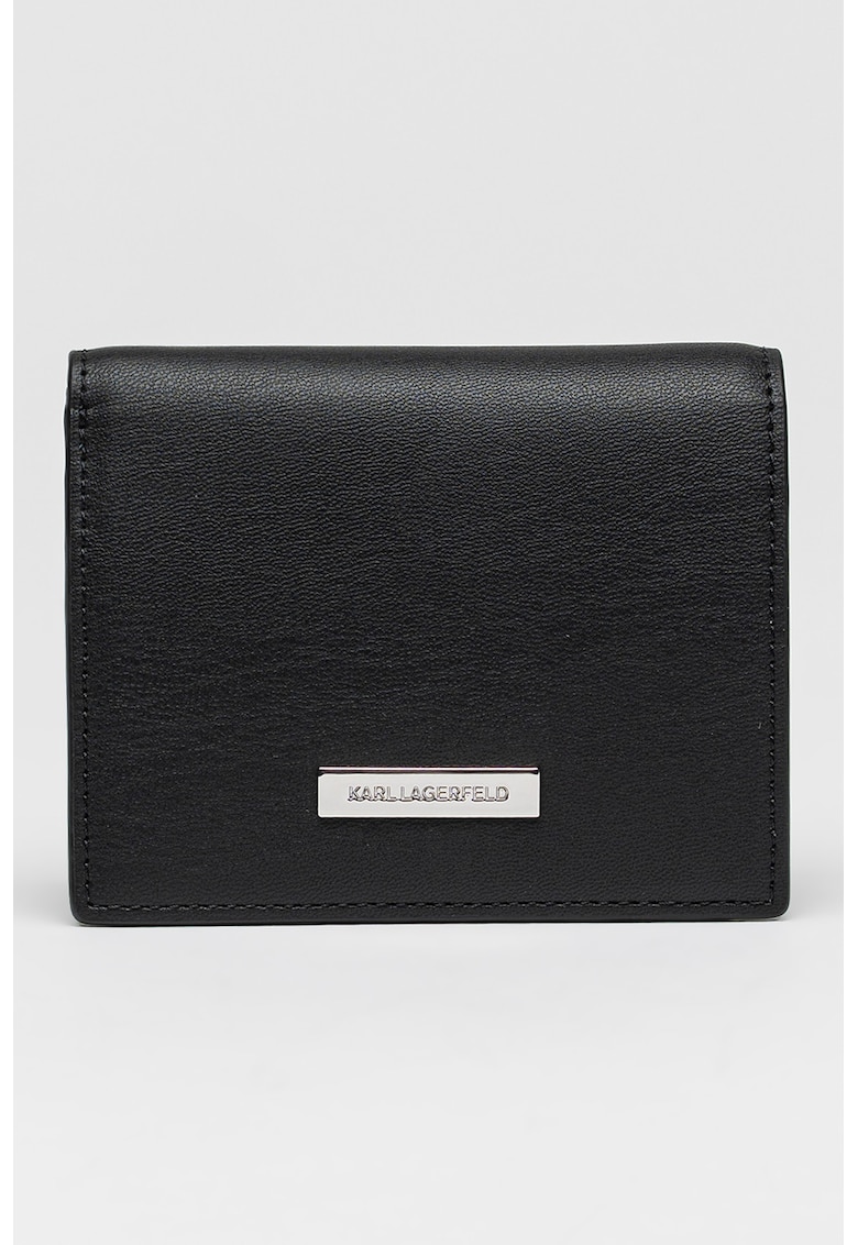 Portofel pliabil cu detaliu logo - Negru
