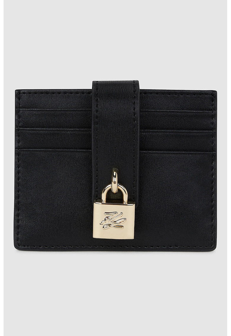 Portcart de piele - Negru