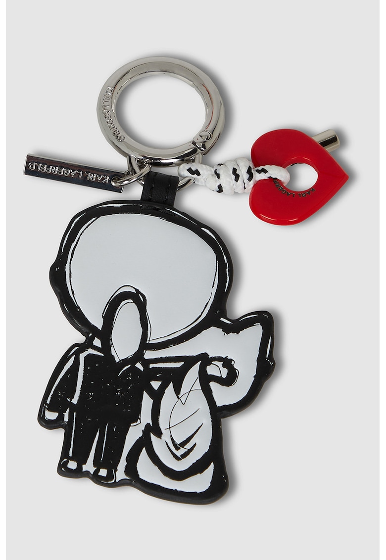 Breloc cu imprimeu logo - Rosu/Negru/Argintiu