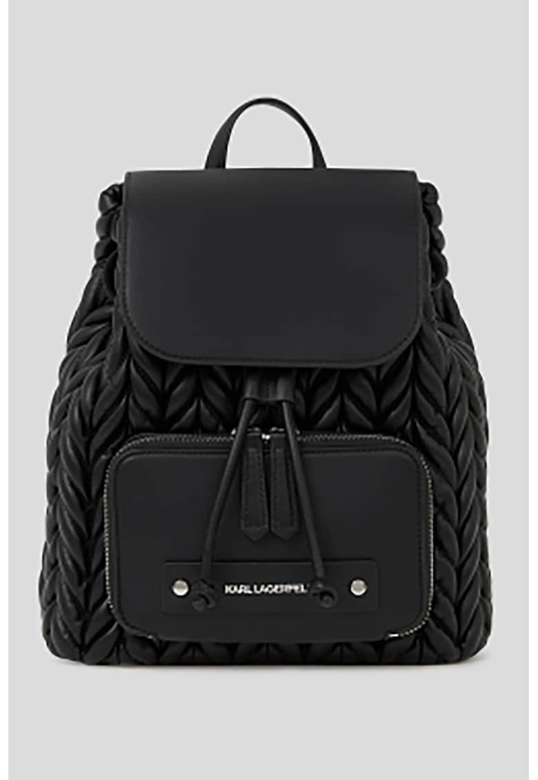 Rucsac de piele ecologica cu logo - Negru