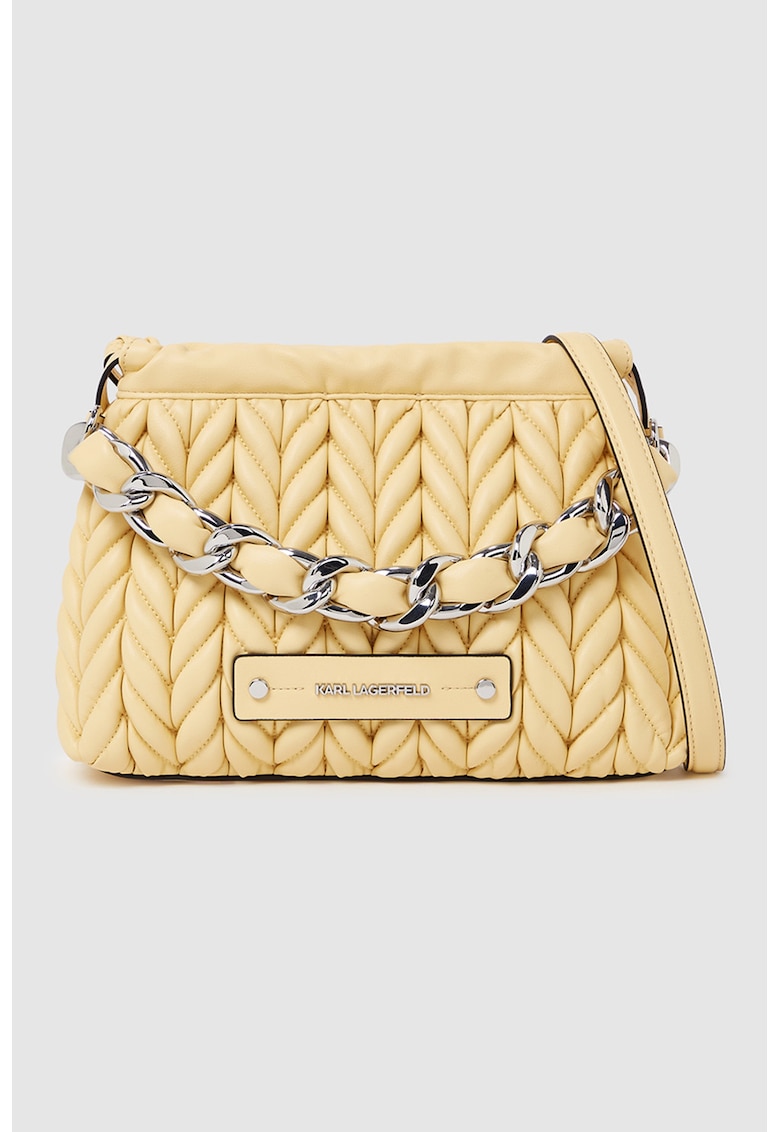 Geanta crossbody de piele ecologica - Galben pal