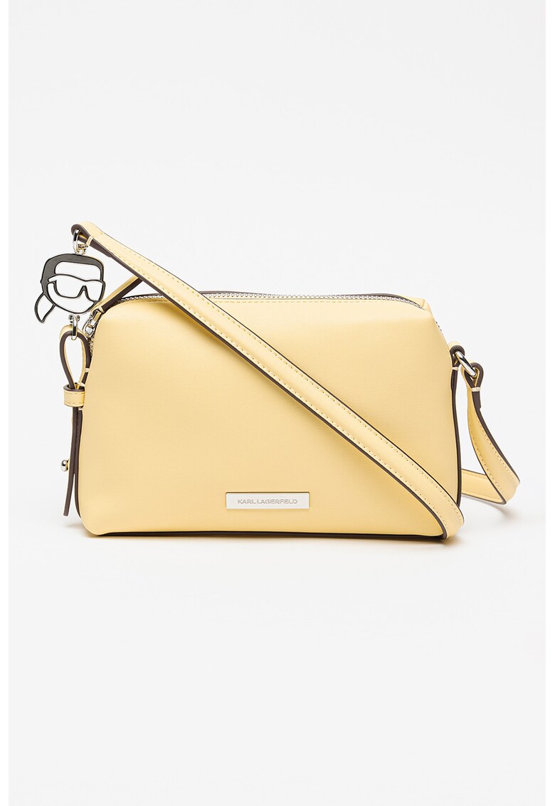 Geanta crossbody de piele ecologica - Galben pal