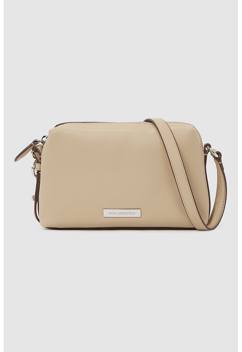 Geanta crossbody de piele ecologica - Bej