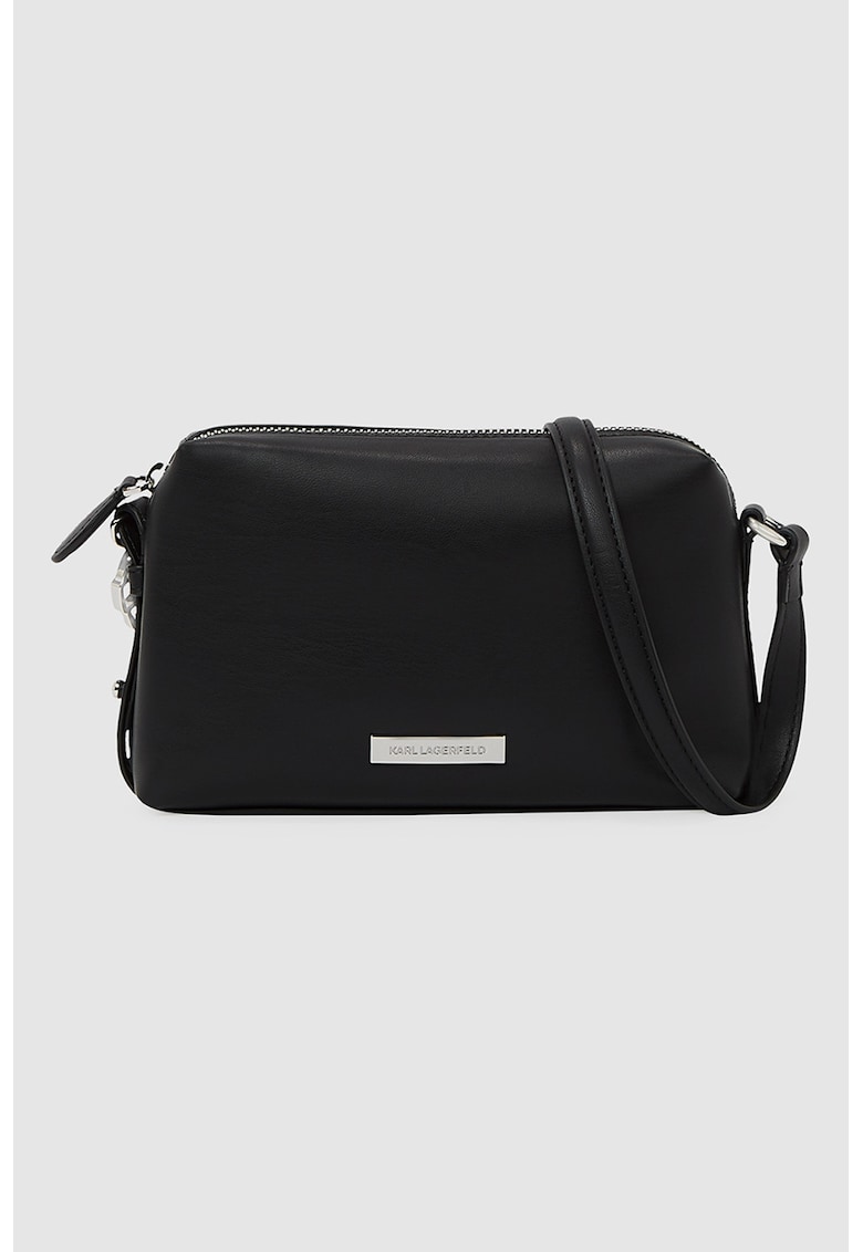 Geanta crossbody de piele ecologica - Negru