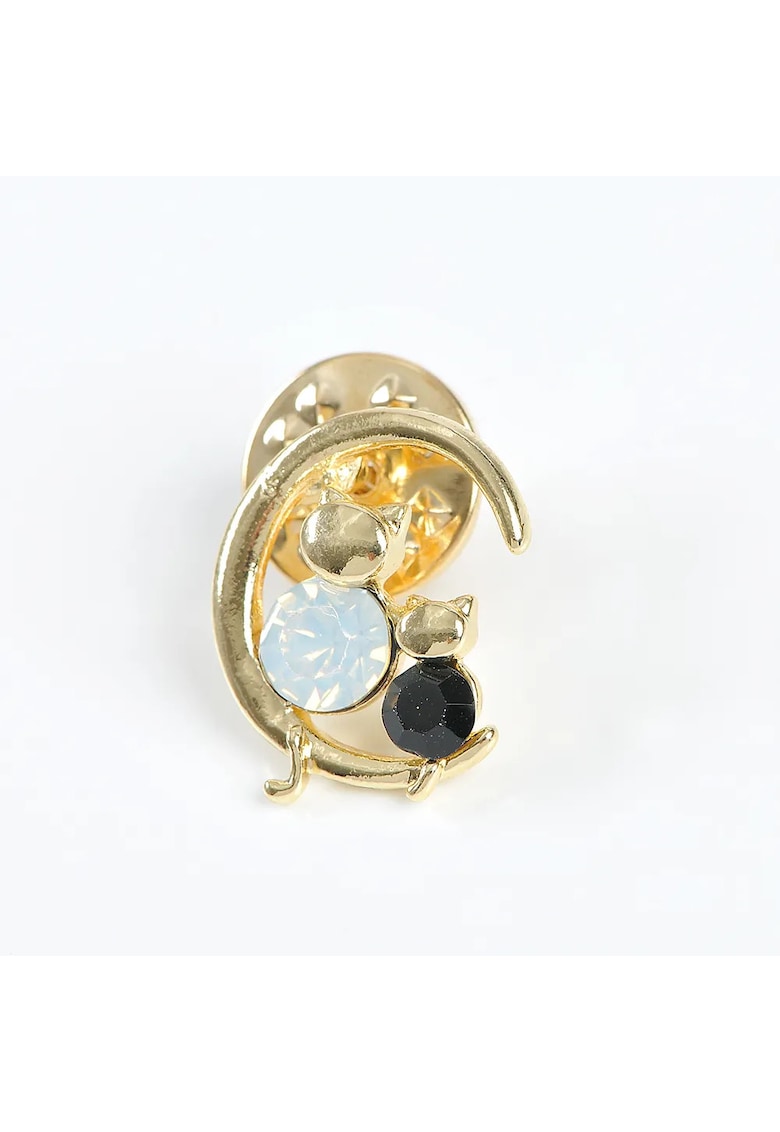 Brosa martisor doua pisici cu semiluna