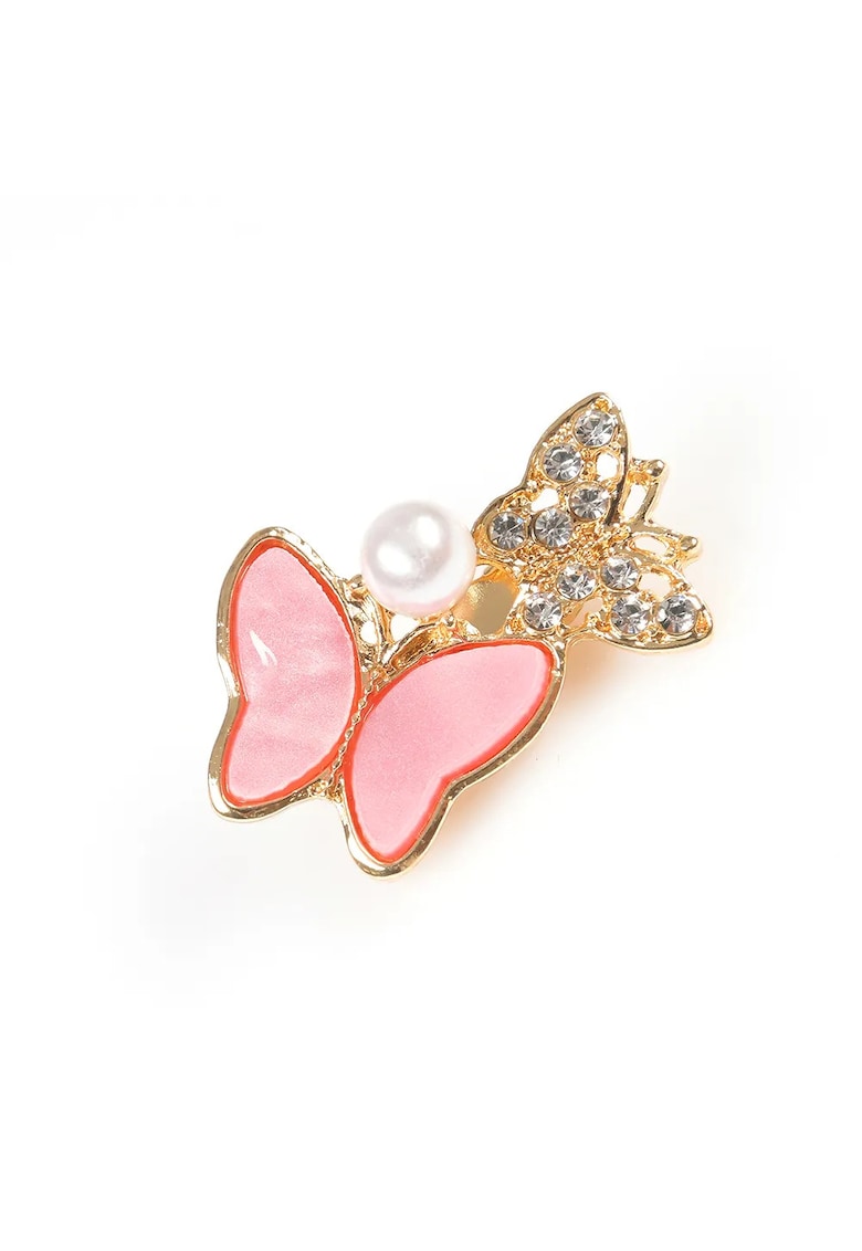 Brosa martisor doi fluturi cu perla alba