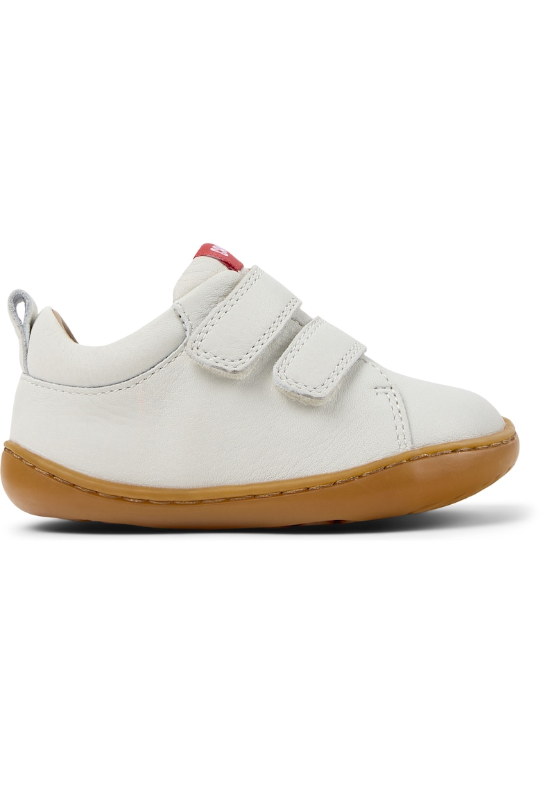 Pantofi din piele cu inchidere velcro Peu Cami - Maro/Alb murdar