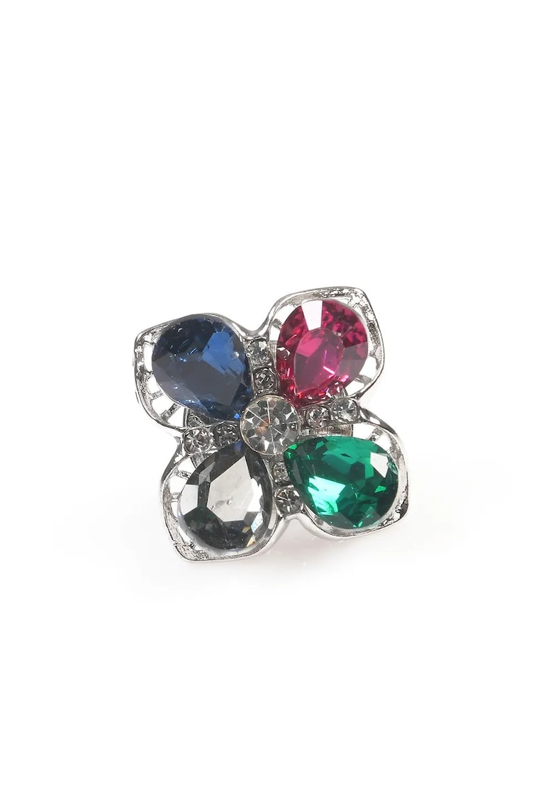 Brosa martisor floare cu pietre multicolore