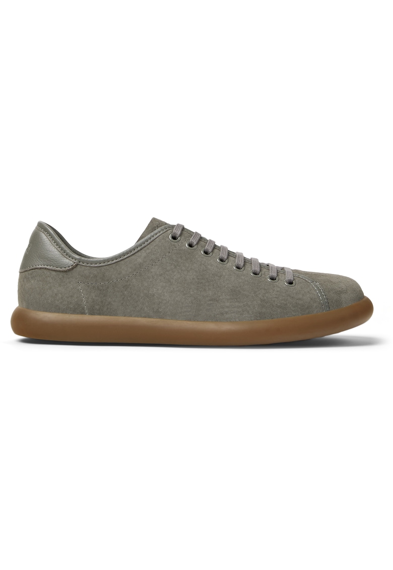 Pantofi casual de piele nabuc cu insertii de piele Pelotas Soller - Gri