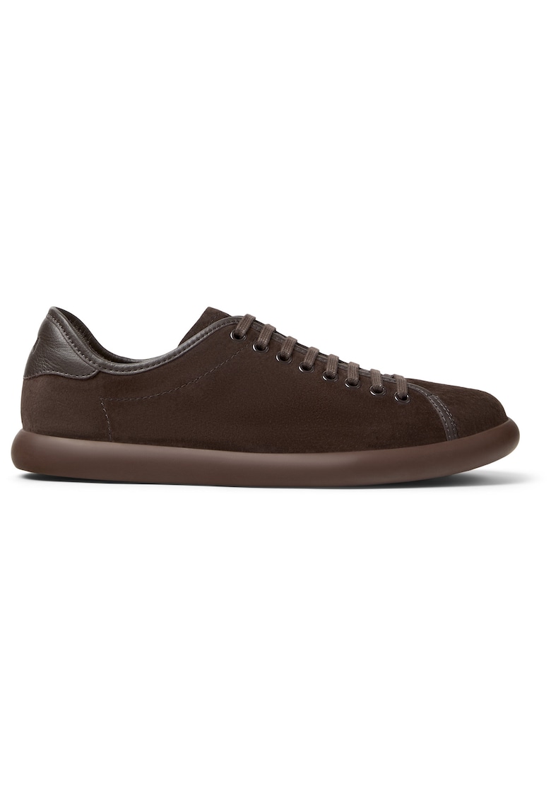 Pantofi sport de piele nabuc Soller - Maro inchis