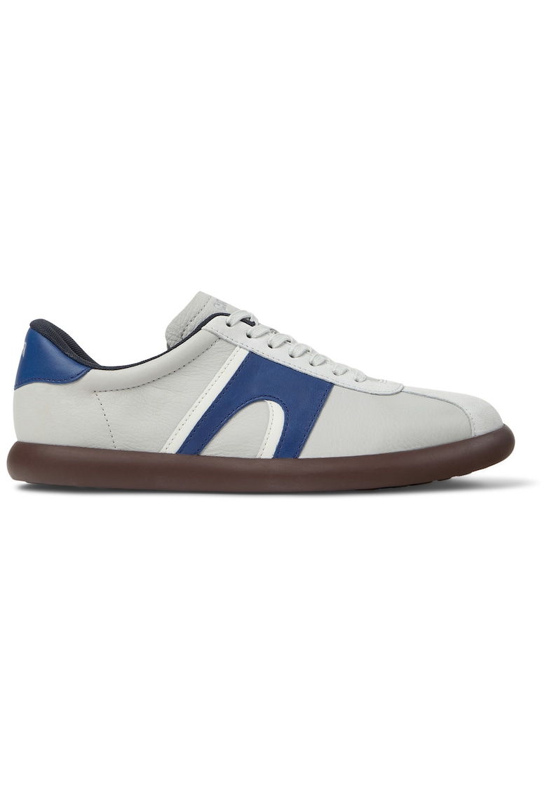 Pantofi sport Pelotas Soller din piele si piele nabuc - Alb murdar/Albastru petrol