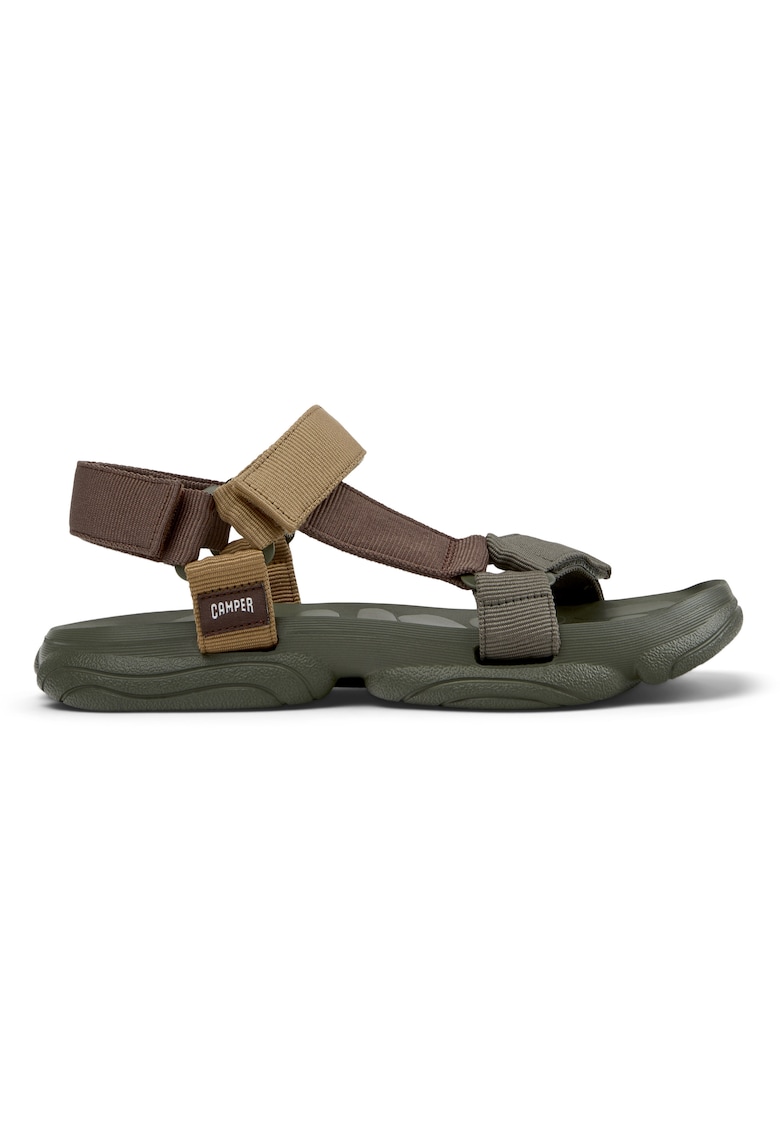 Sandale cu model colorblock si inchidere velcro Karst - Verde/Maro