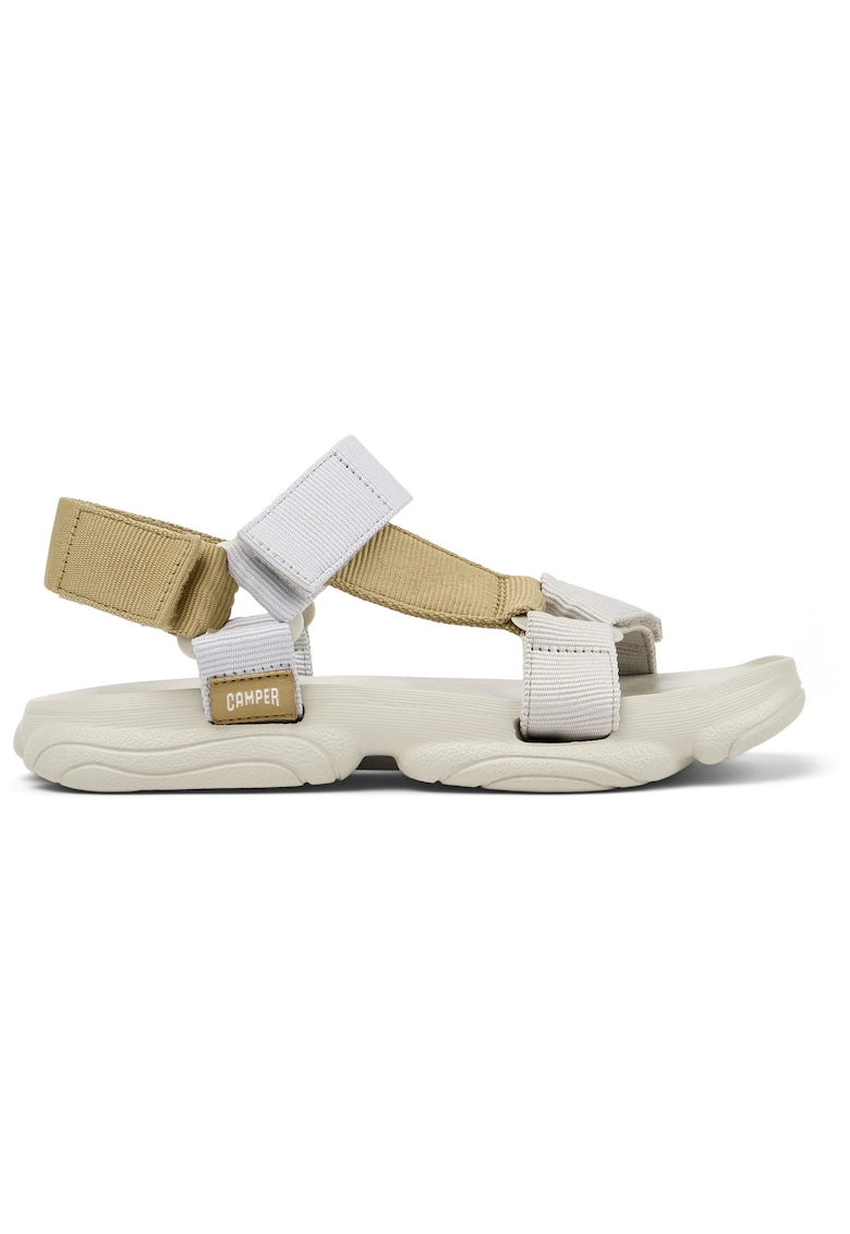 Sandale colorblock cu velcro Karst - Maro deschis/Alb murdar