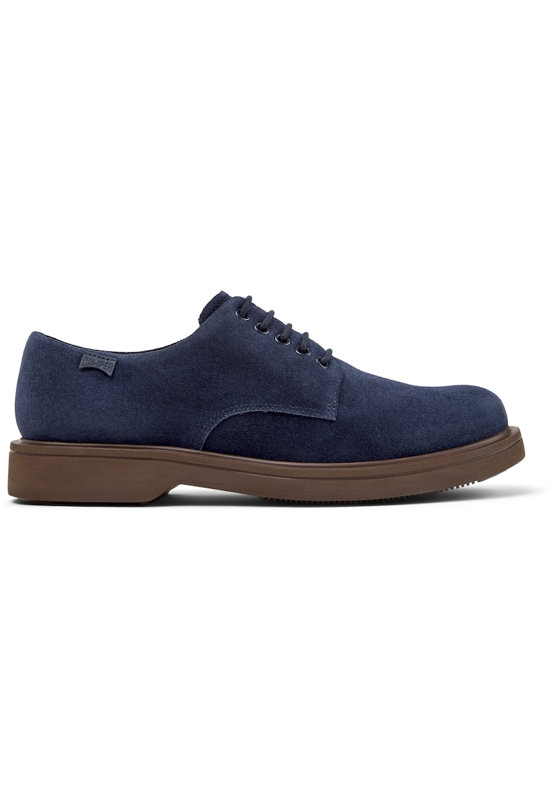 Pantofi de piele intoarsa cu sireturi Norman - Albastru