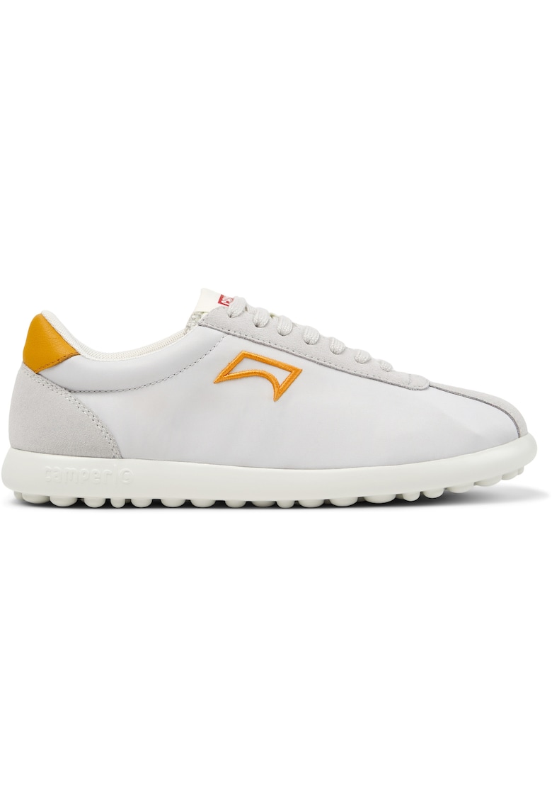 Pantofi sport cu insertii din piele intoarsa Pleotas - Gri deschis/Portocaliu