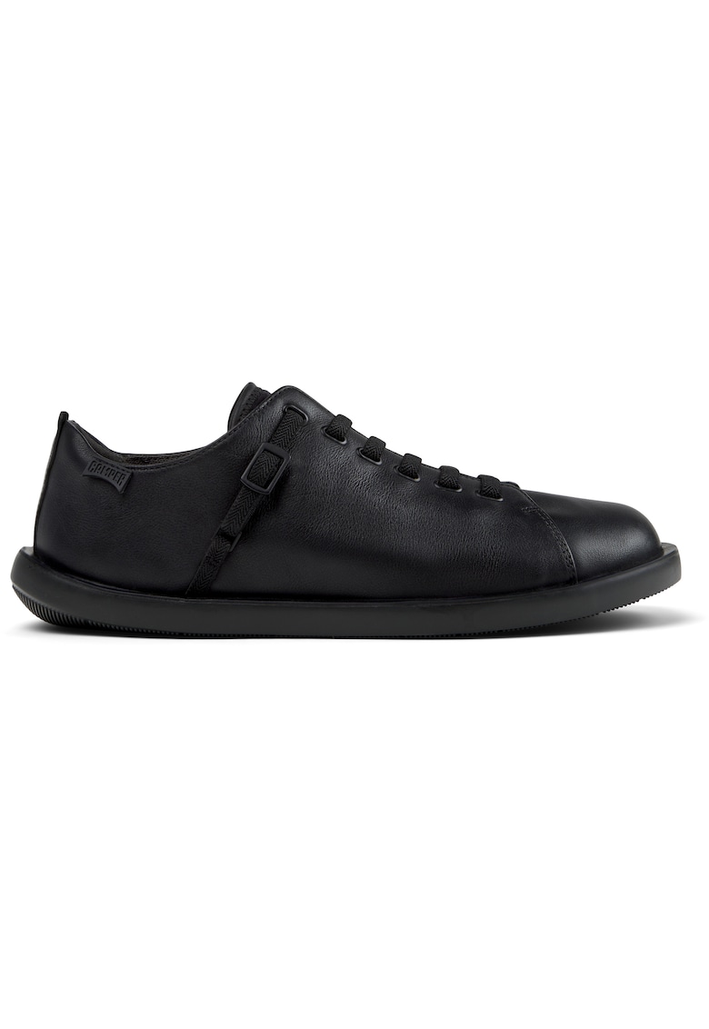 Pantofi casual de piele cu sireturi elastice Wagon - Negru