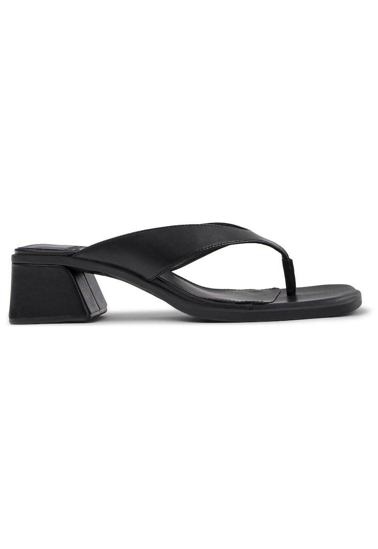 Papuci cu toc - din piele Kora - Negru