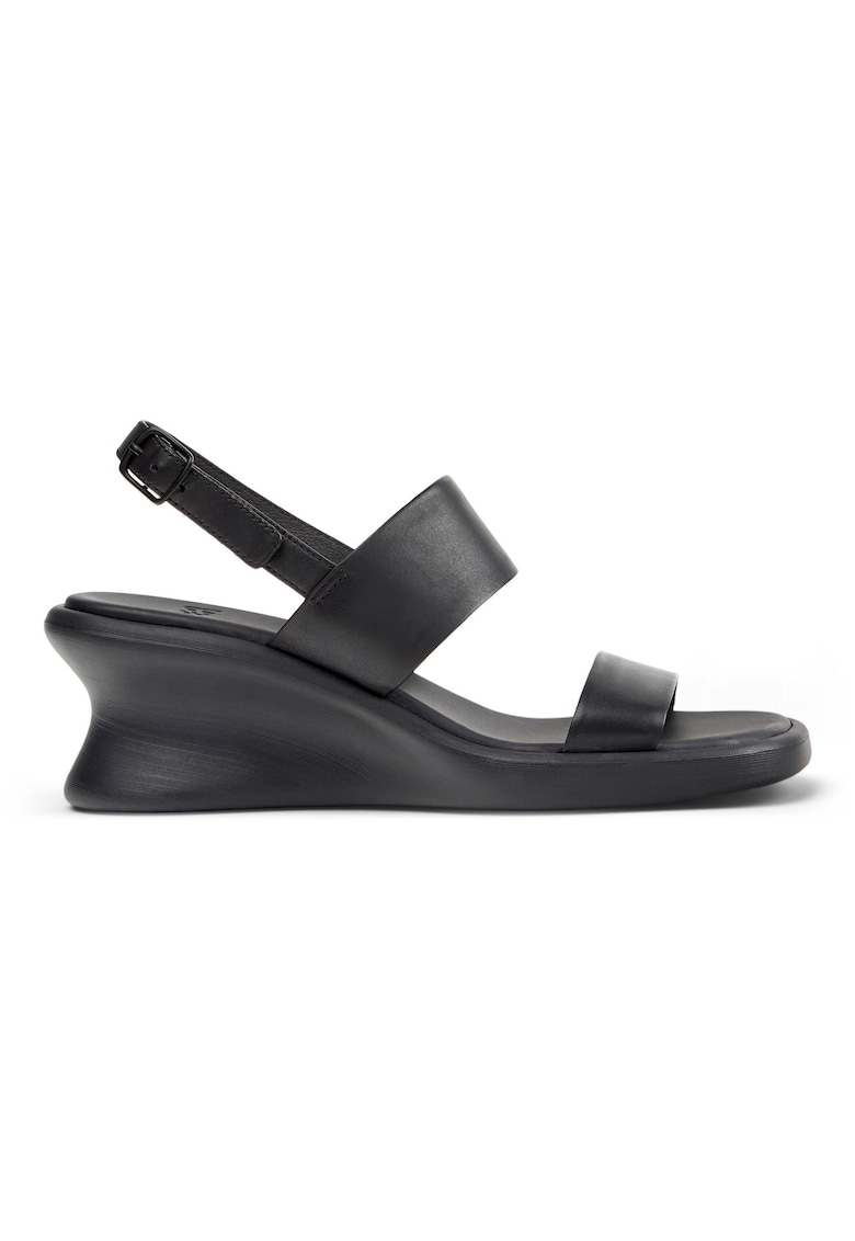 Sandale wedge din piele Louise - Negru