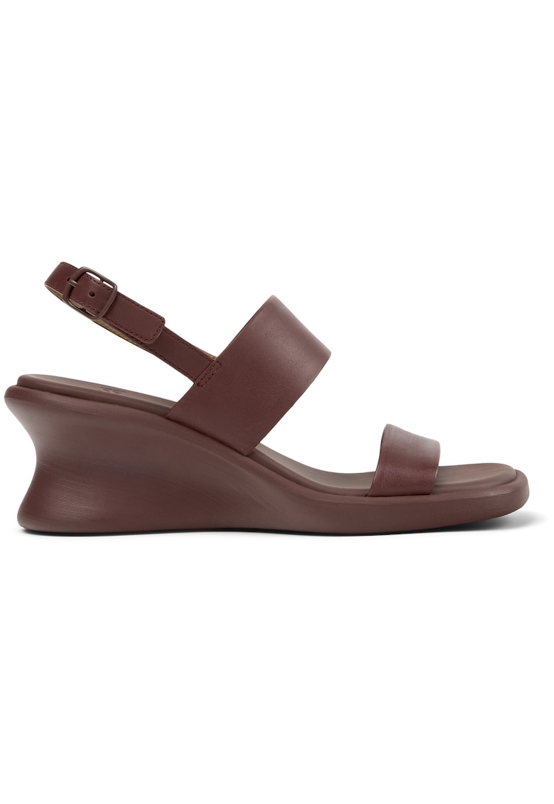 Sandale wedge din piele Louise - Visiniu