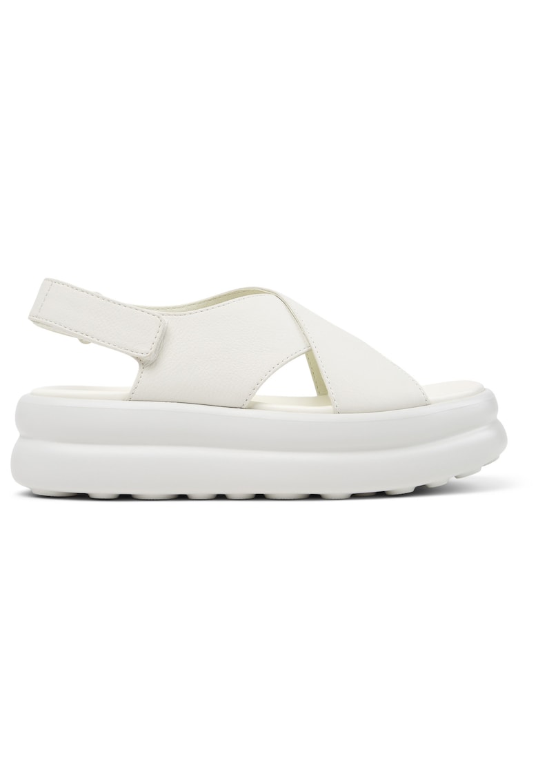 Sandale din piele cu platforma si bretele incrucisate Pelotas Flota Up - Alb/Alb murdar