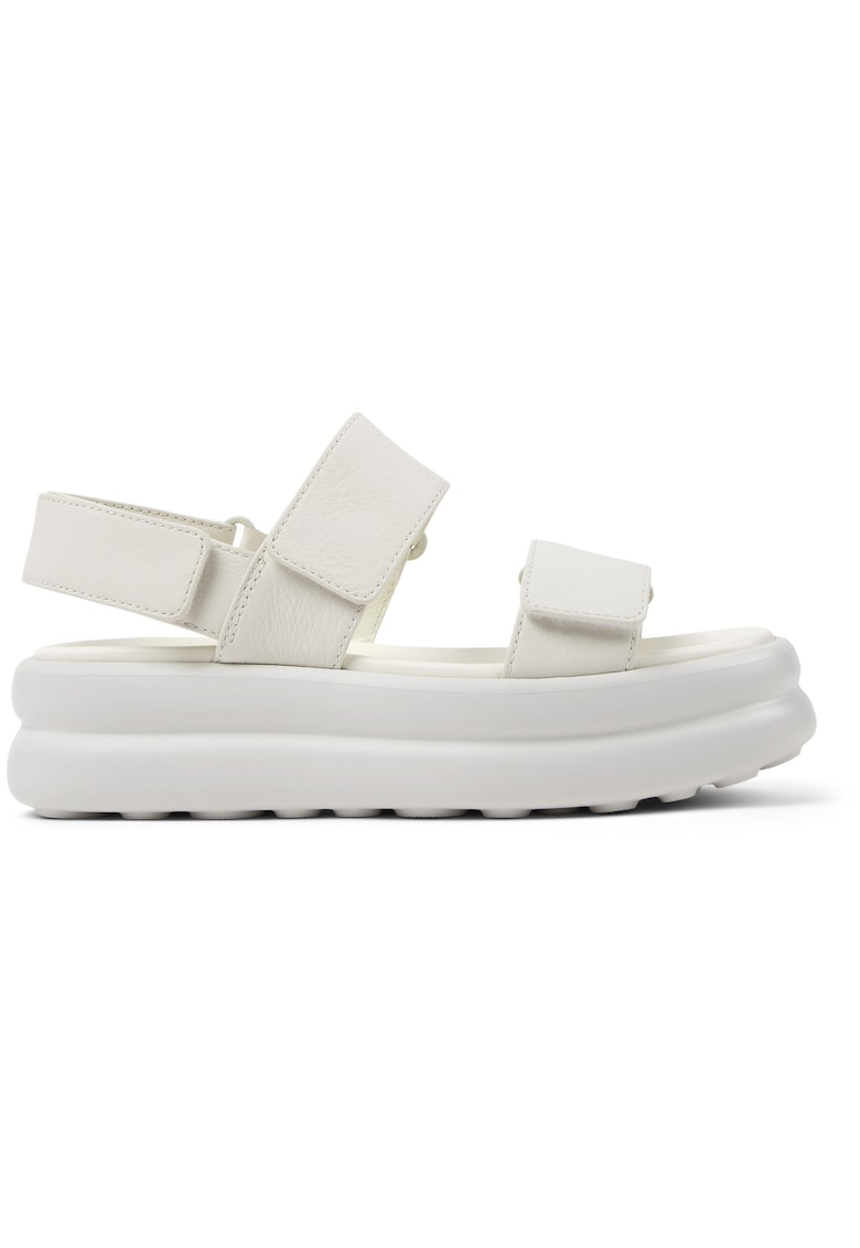 Sandale din piele cu aspect granulat si platforma Pelotas Flota Up - Alb/Alb murdar