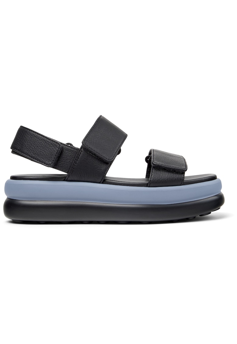 Sandale din piele cu aspect granulat si platforma Pelotas Flota Up - Negru