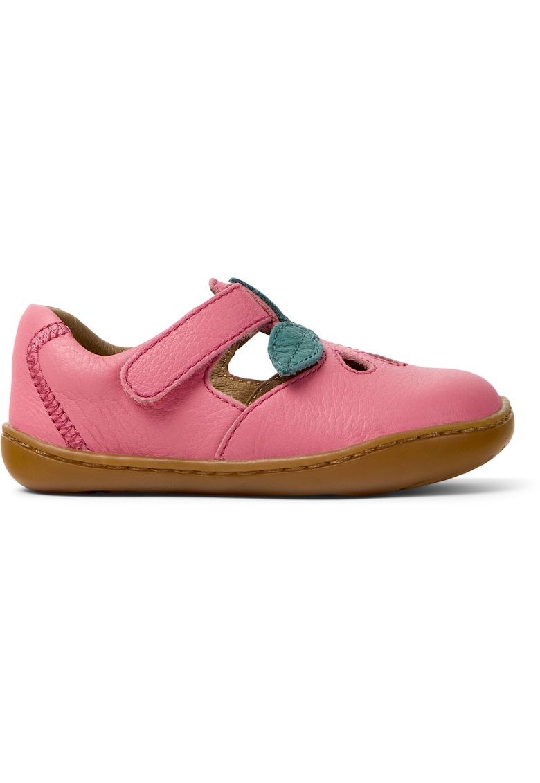 Pantofi din piele cu velcro - Rosu