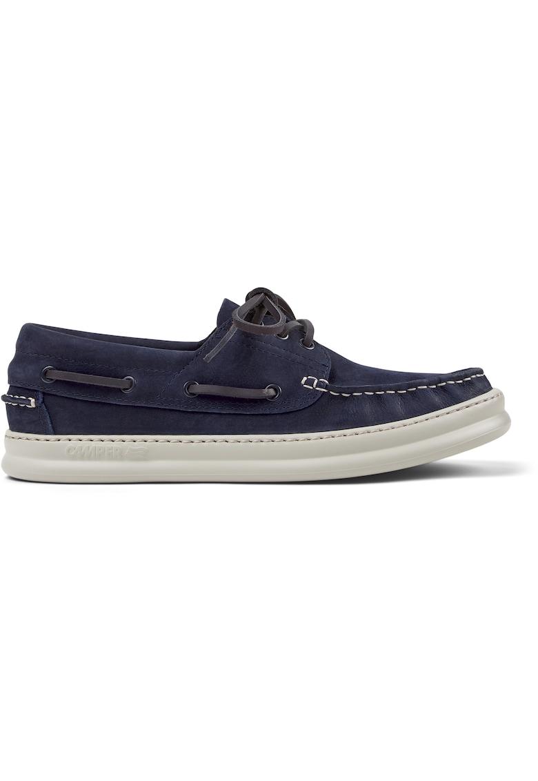 Pantofi boat din piele nabuc Runner Four 241642 - Albastru
