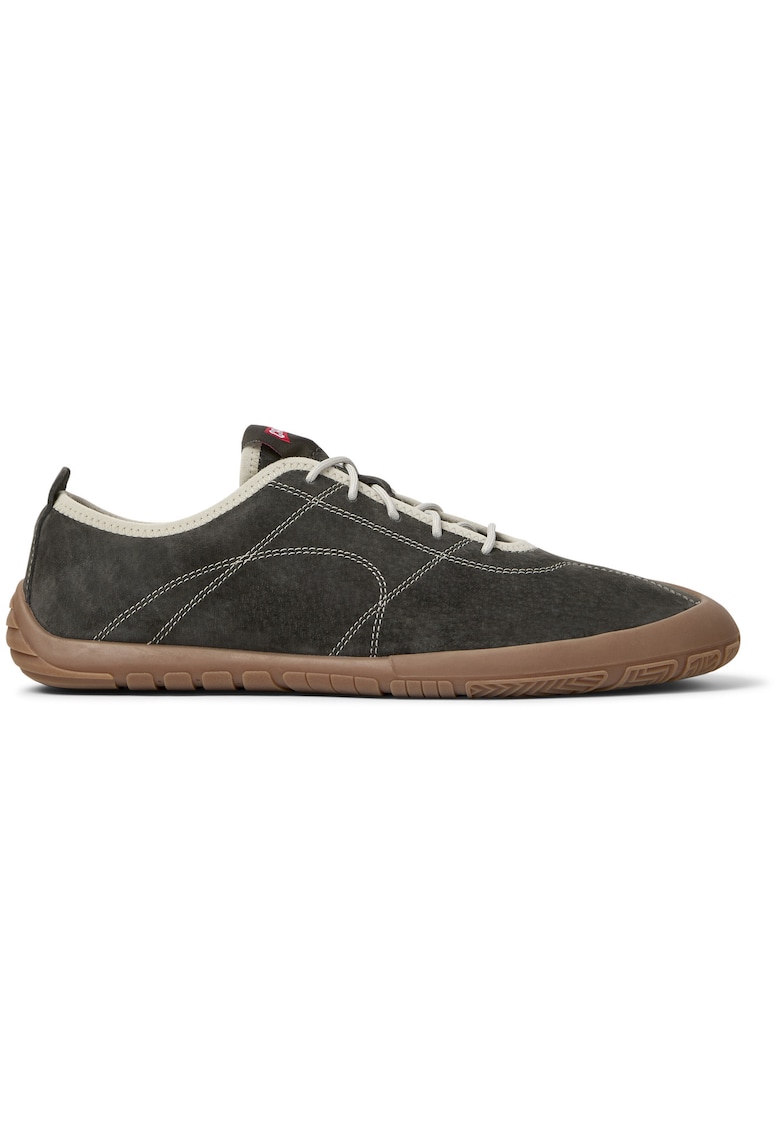 Pantofi sport Peu Path+ din piele intoarsa cu cusaturi contrastante - Gri
