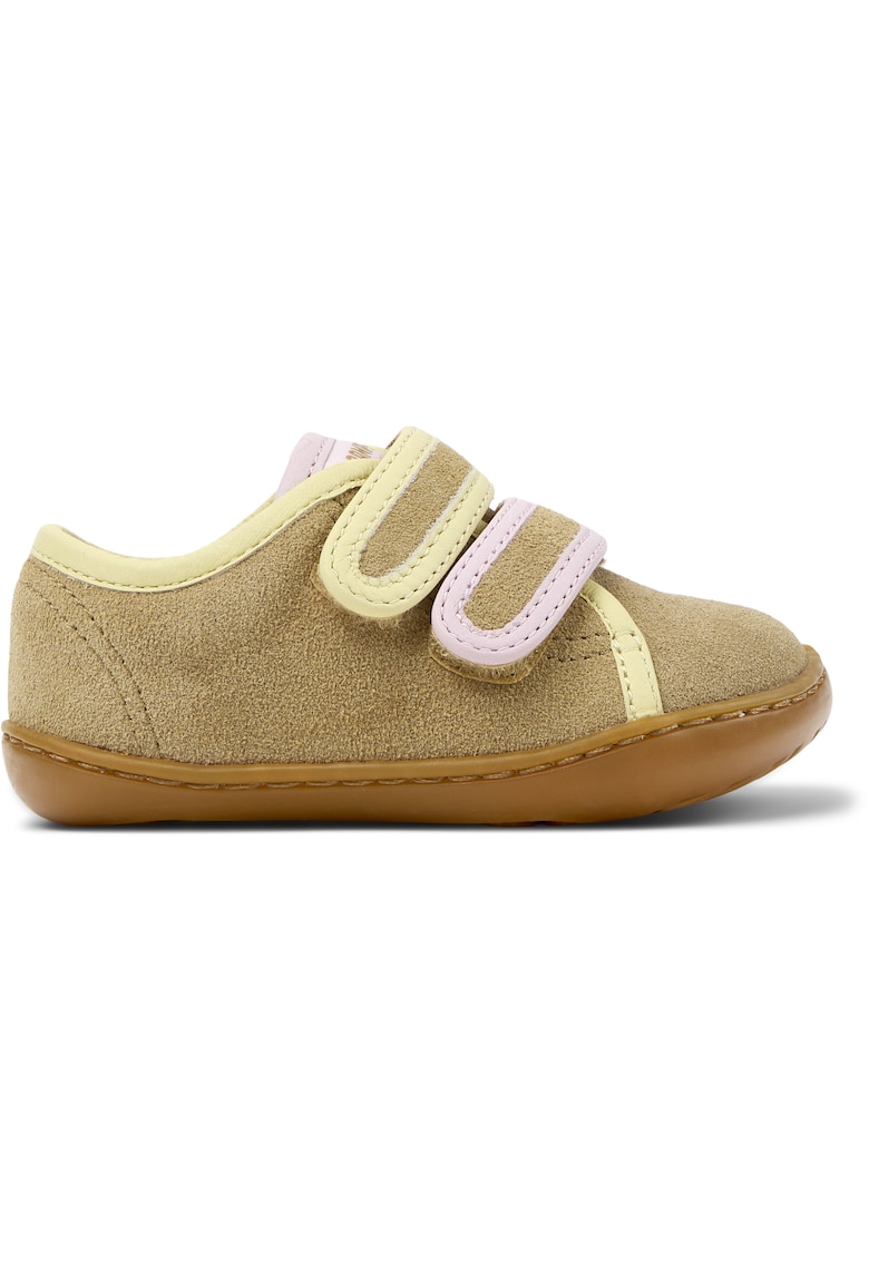 Pantofi sport Peu Cami Kids Twins din piele intoarsa - Galben pal/Lila/Maro camel