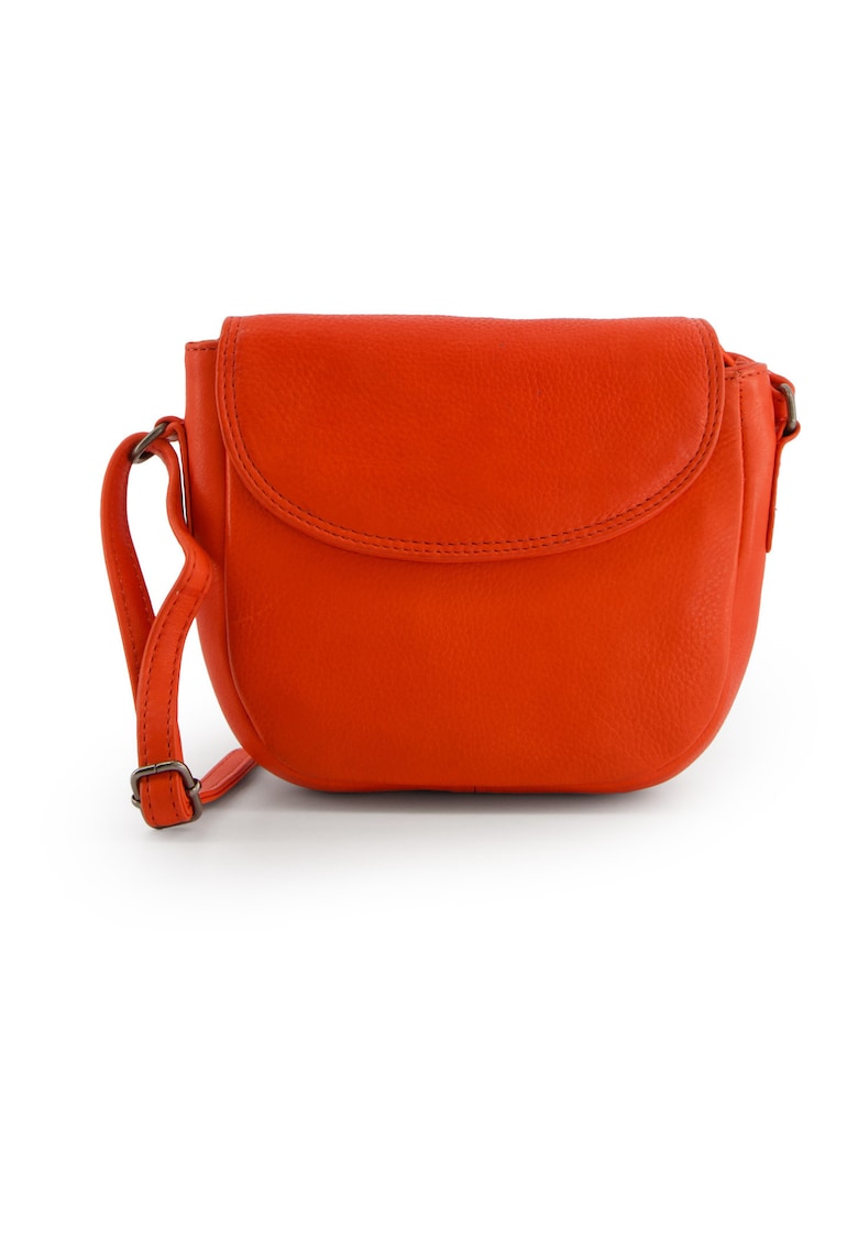 Geanta crossbody din piele naturala cu detaliu logo