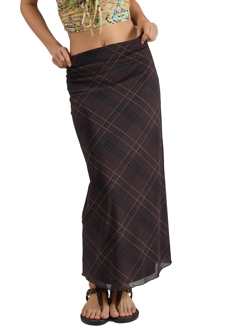 Fusta maxi - Maro inchis - Textil