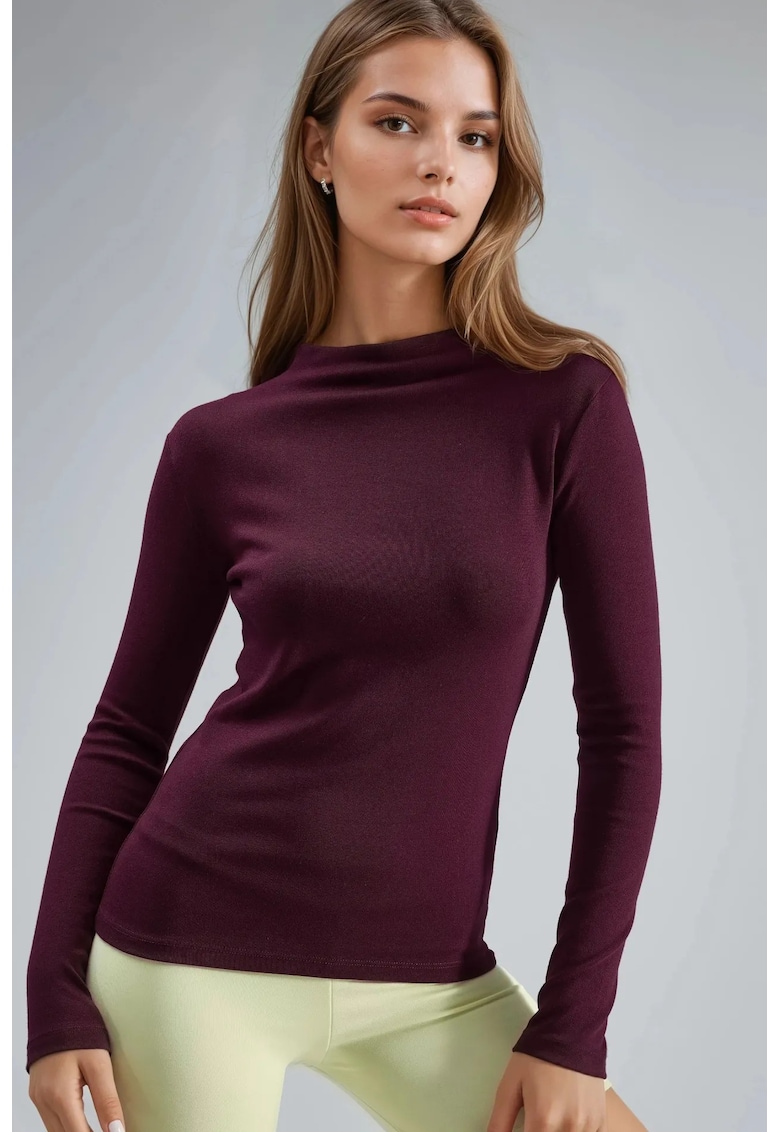 Bluza dama - Slim fit - Mov - Jerseu