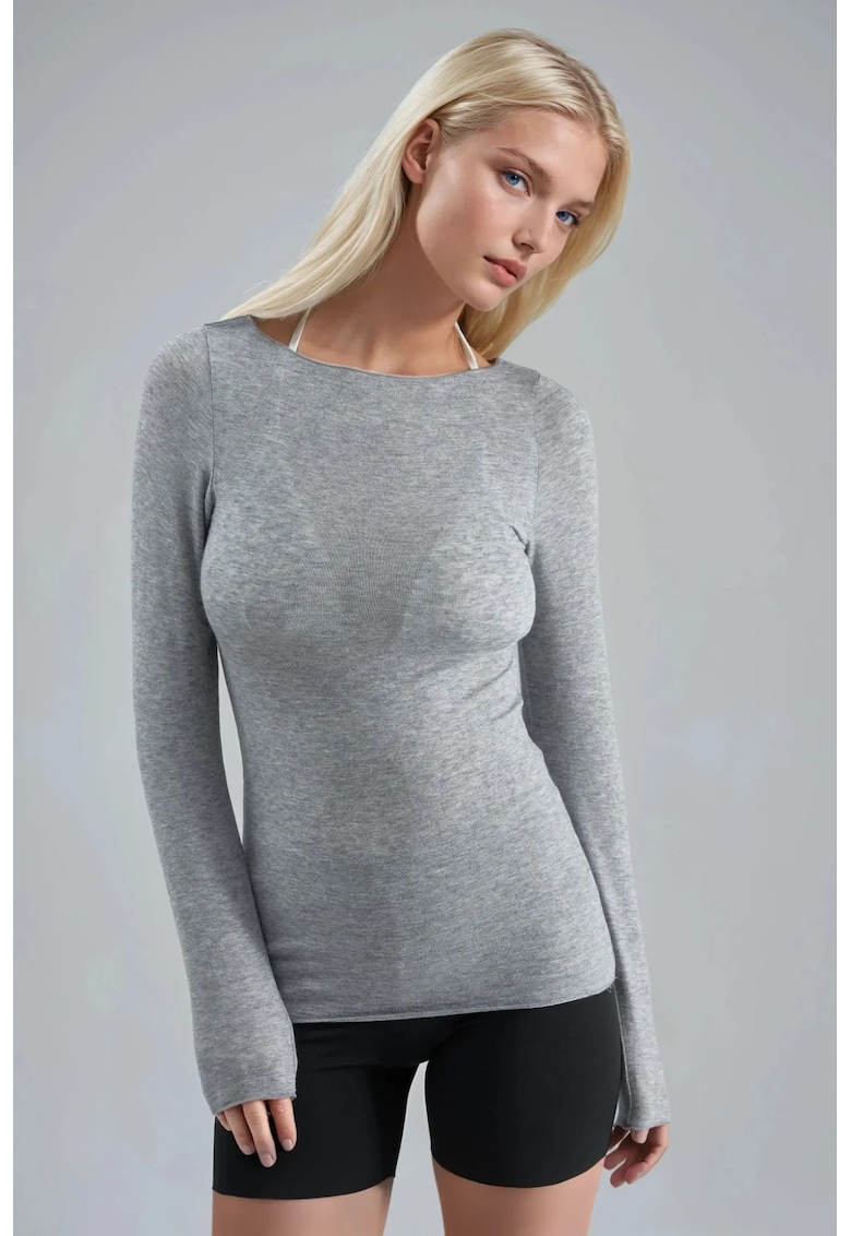 Bluza dama - Gri deschis - Jerseu