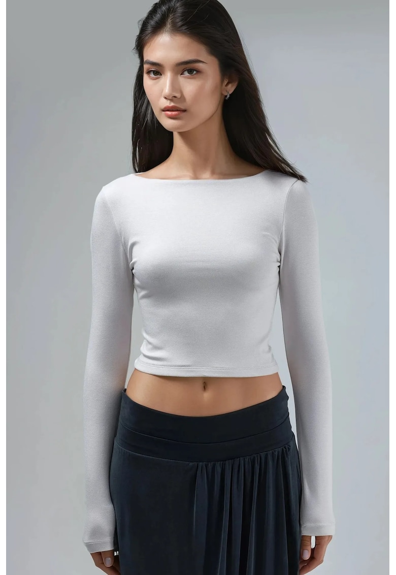 Bluze dama - Slim fit - Gri - Jerseu
