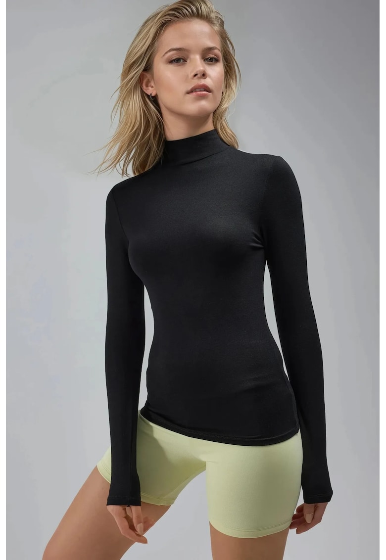 Bluza slim fit - Negru - Jerseu