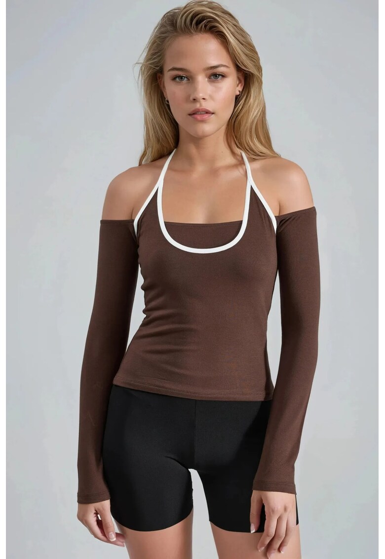 Bluza dama - Maro cafeniu - Jerseu