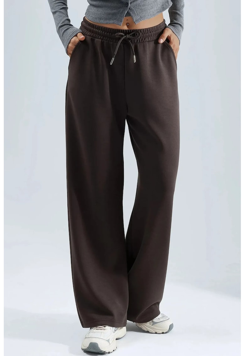 Pantaloni dama - textil - maro