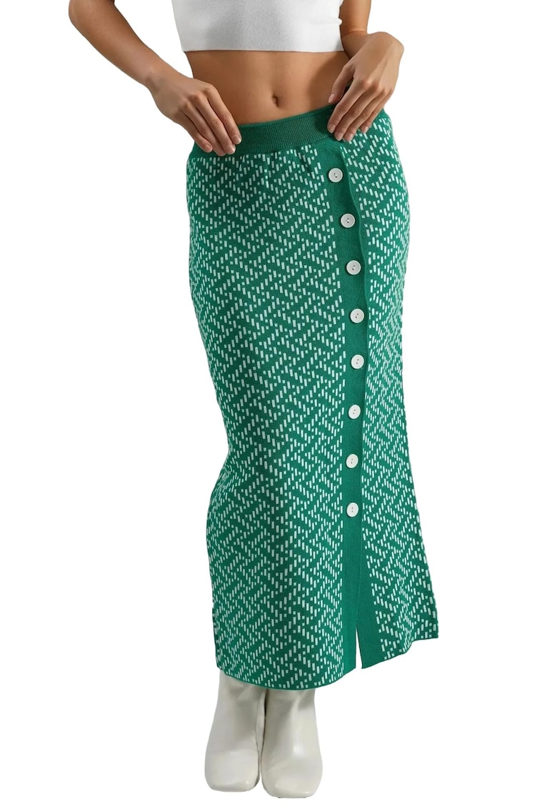 Fusta maxi - Verde - Tricot -