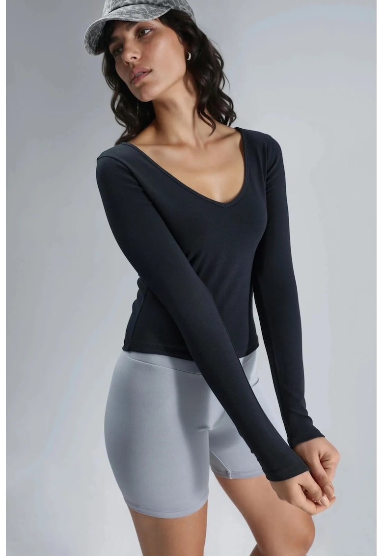 Bluza dama MJ178GU2040 - Negru - Jerseu