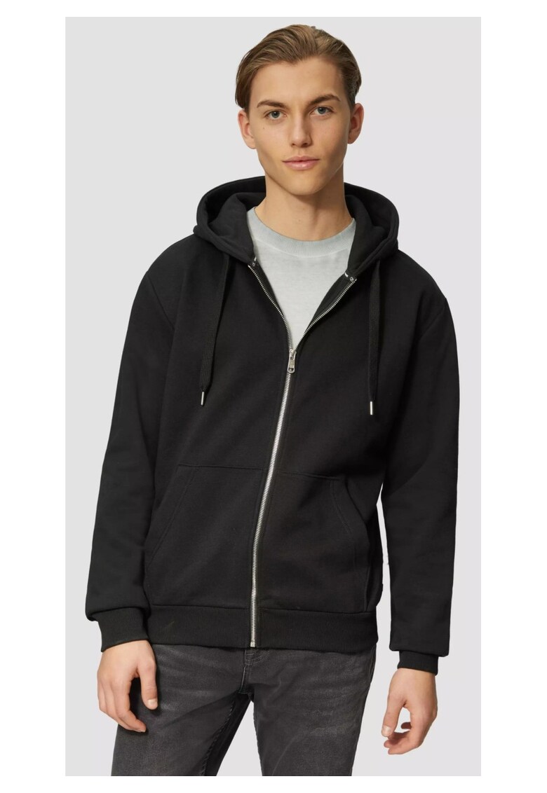 Q/S by s.Oliver - Hanorac barbati din molton cu fermoar - Negru