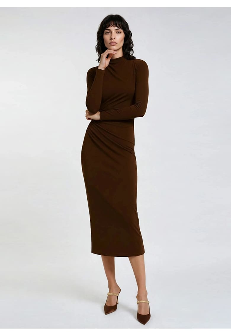 Rochie midi bodycon din lyocell cu drapaje Kaira