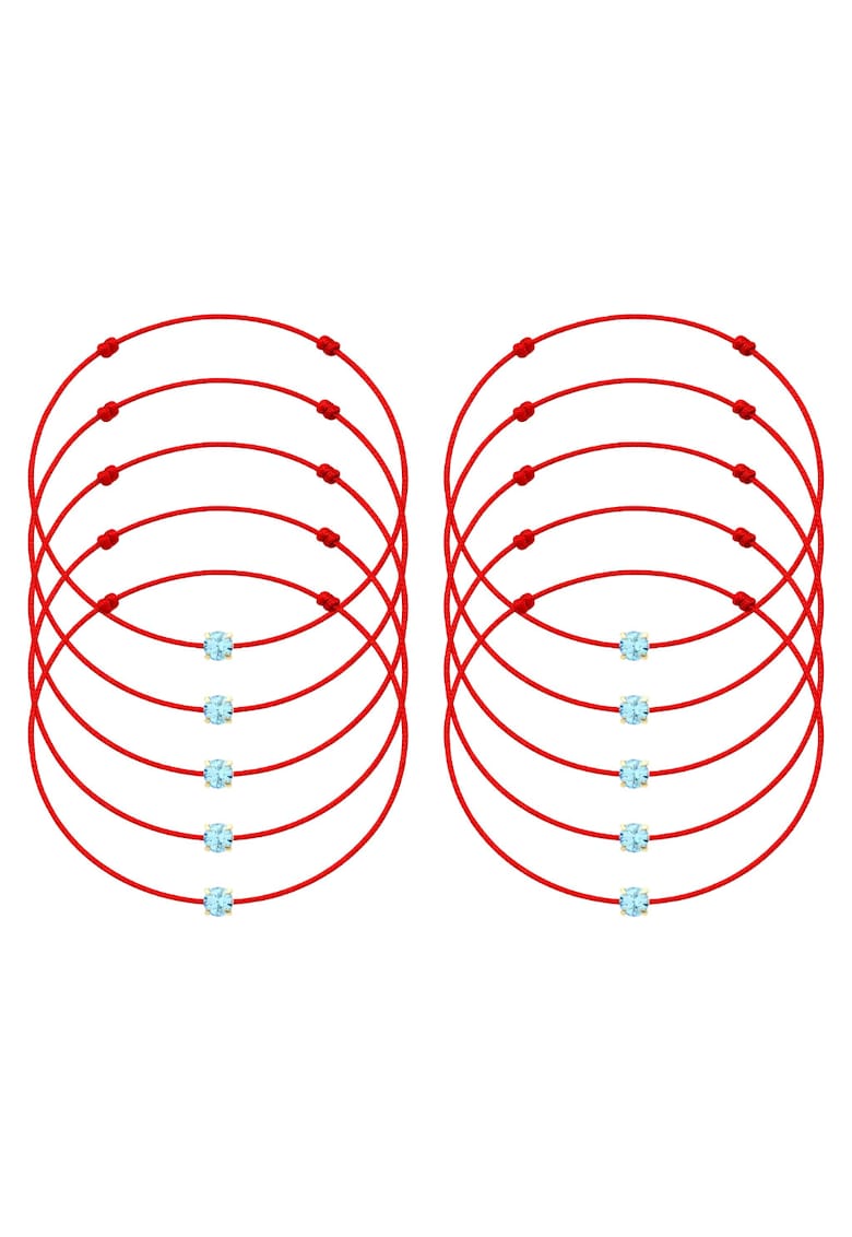 Set de bratari martisor cu cristal Preciosa - 10 bucati - Albastru ultramarin