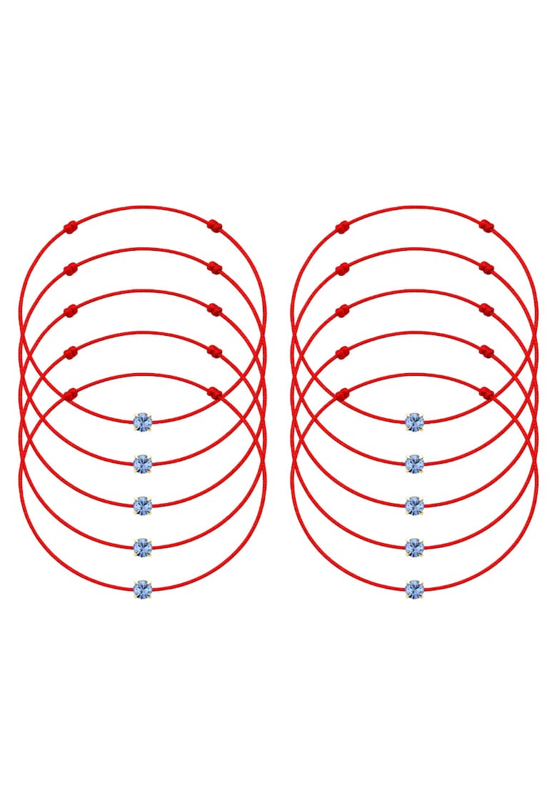 Set de bratari martisor cu cristal Preciosa - 10 bucati - Albastru deschis