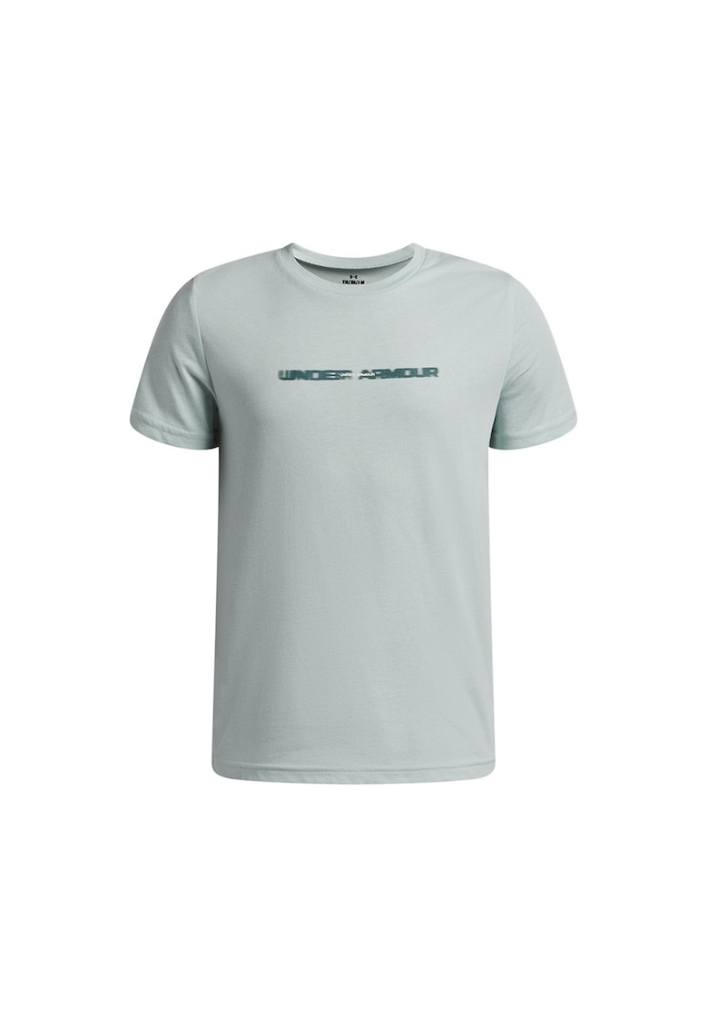 Tricou cu decolteu la baza gatului Blurry - Verde pal