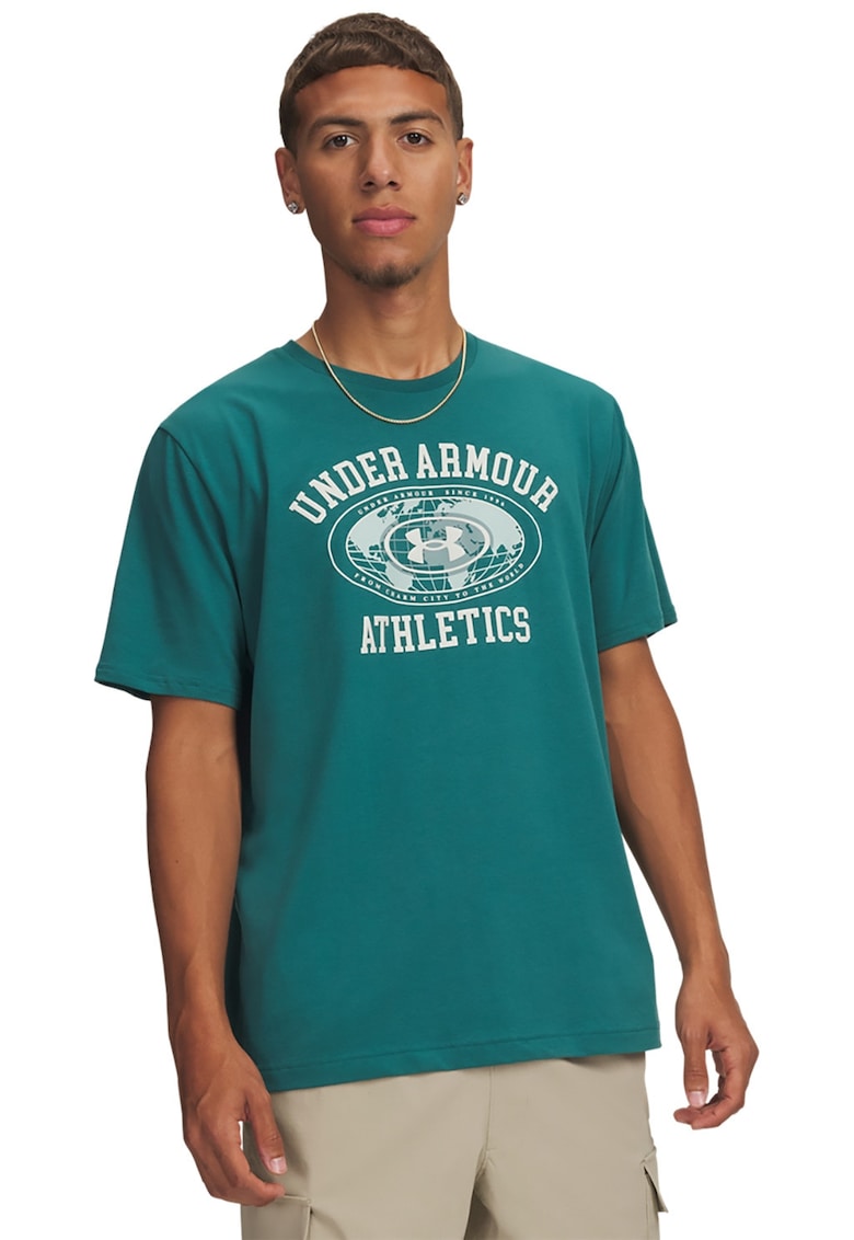 Tricou cu logo grafic - Verde aquamarin