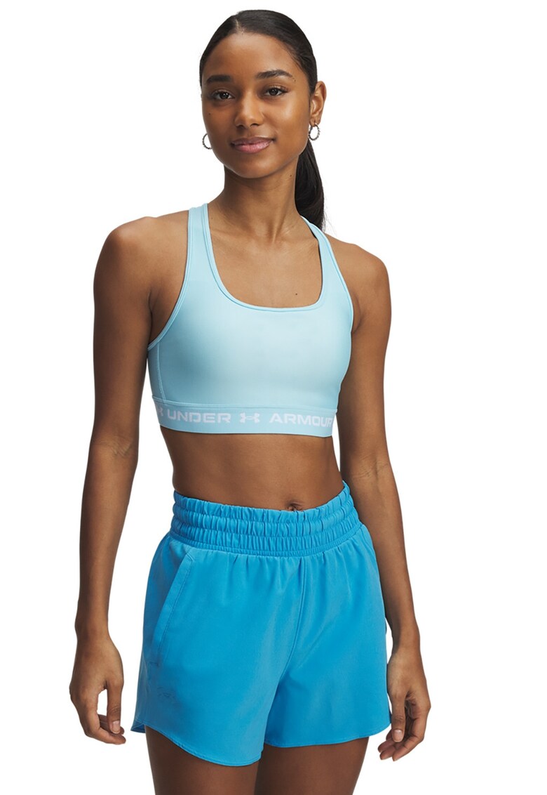 Bustiera cu sustinere medie pentru fitness - Albastru pastel