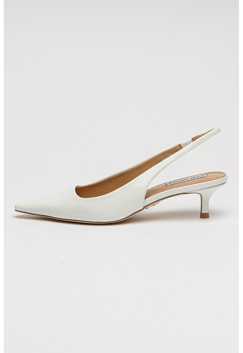 Pantofi din piele ecologica cu varf ascutit Kari - Alb optic