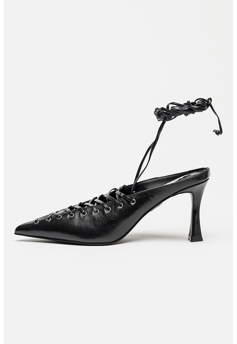 Pantofi slingback din piele Lacelle - Negru